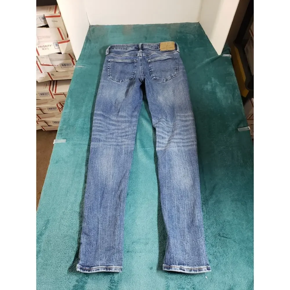 American Eagle Jeans Size 28x32 Mens Blue Pants Stretch Denim Mid Rise Skinny